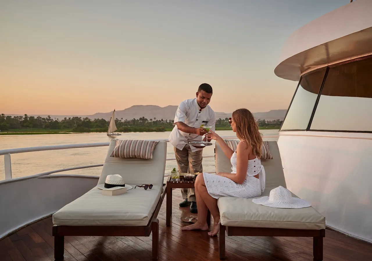Sun deck of the Sanctuary Nile Adventurer Cruise Nile cruise